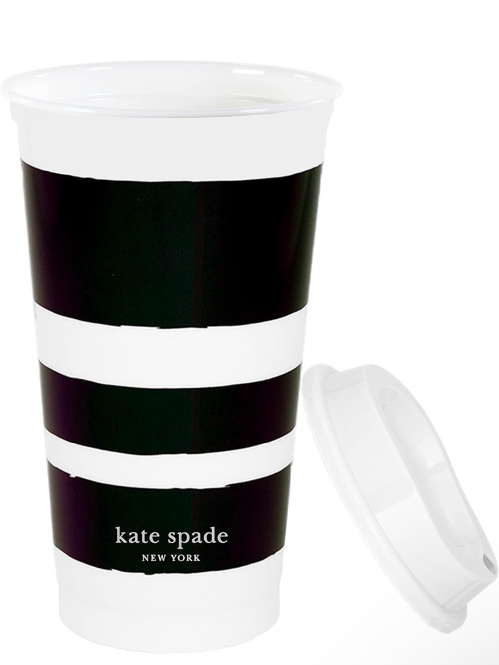 kate spade Black and White Striped Travel Tumbler - Picture 5 of 6